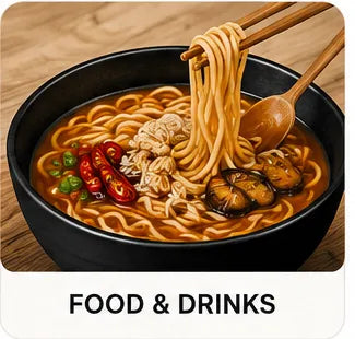 Food and drinks print pajamas collection - noodle bowl and coffee pattern