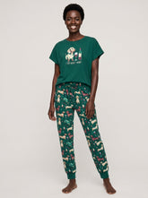 Dachshund & Wine Soft Knit Pajama Set for Playful Dog Moms