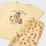 Class Dismissed Golden Retriever Knit Pajama Set for Women — Teacher & Dog Mom Sleepwear