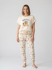 Golden Retriever Wine Not Soft Knit Pajama Set for Dog Moms