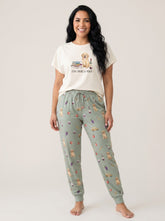 Study Breaks & Merlot Golden Retriever Knit Pajama Set for Women