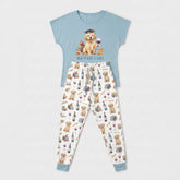 Back to Class & Glass Golden Retriever Knit Pajama Set for Women
