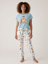 Back to Class & Glass Golden Retriever Knit Pajama Set for Women