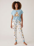 Back to Class & Glass Golden Retriever Knit Pajama Set for Women