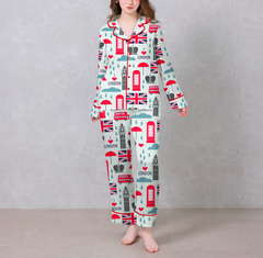 Rainy Day In London Satin Pajama Set