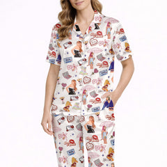 Women’s Pop Music Silky Satin Pajama Set