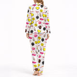 Women's Classic Button Down Pajama Set - Long: Softball Fan Comfort