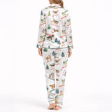 Women's Classic Button Down Pajama Set - Long | Winter Dog Adventures