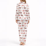 Women's Classic Button Down Pajama Set - Long: Dachshund Delight