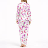 Graceful Gymnastics Print Women's Classic Button Down Long Pajama Set