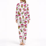 Women's Classic Button Down Pajama Set - Long Knit Pickle Print
