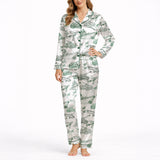 Women's Classic Button Down Pajama Set - Long with Tactical Dreams Print