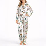 Women's Classic Button Down Pajama Set - Long | Winter Dog Adventures
