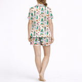 Global City Dreams Women's Short Sleeve Button Down Pajama Set