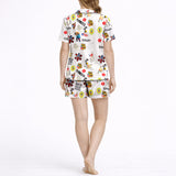 Borinquen Comfort: Women's Pajama Set - Short Sleeve Button Down Top