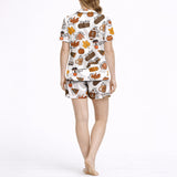 Cozy Fall Nights Women's Short Sleeve Button Down Pajama Set