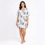 Spooky Sips Women's V-Neck Short Sleeve Nightgown