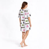 Wicked Cozy Women's V-Neck Short Sleeve Knit Nightgown