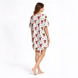 Women's Nightgown - V-Neck Short Sleeve | Holiday Espresso Martini