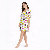 Women's Nightgown - V-Neck Short Sleeve: Softball Dreams Sleepwear