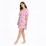 Sweet Bow Dreams Women's V-Neck Short Sleeve Nightgown