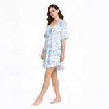 Bridal Bliss Women's Nightgown - V-Neck Short Sleeve