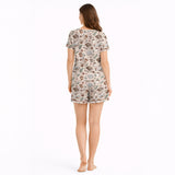 Cozy Coffee & Chapters Women's Short Sleeve Pajama Set with Shorts Knit