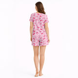 Sweet Bow Dreams Women's Short Sleeve Pajama Set with Shorts