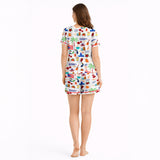 Women's short sleeve pajama set with | Puerto Rico Vibes