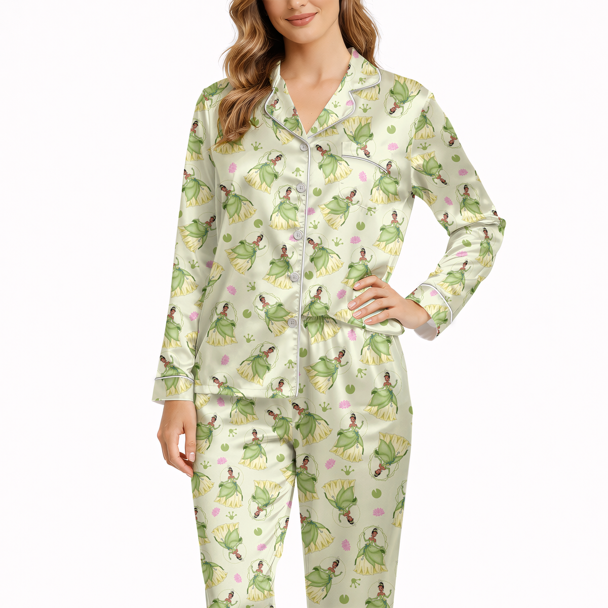 Fairytale Princess Silky Satin Pajama Set for Women