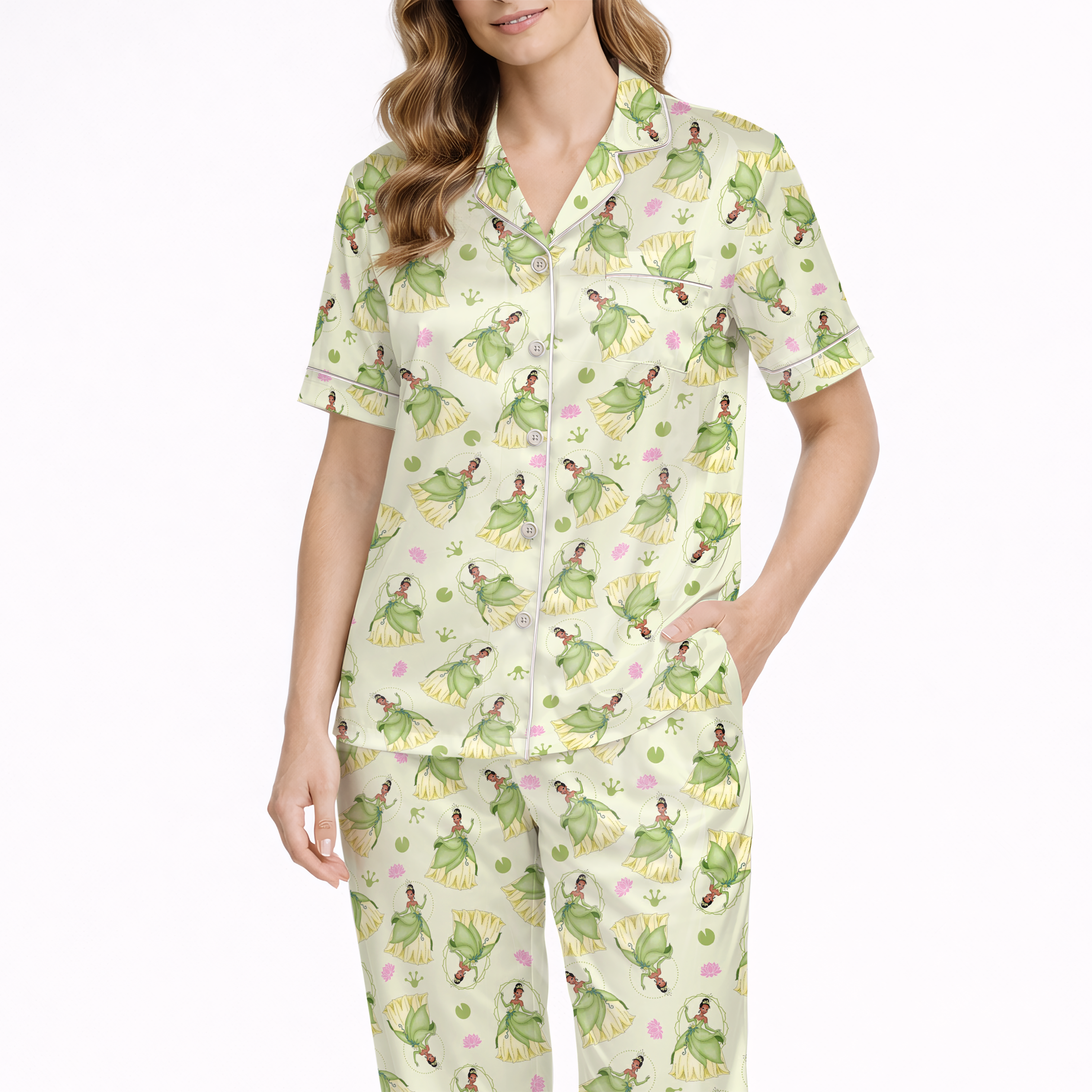 Fairytale Princess Silky Satin Pajama Set for Women