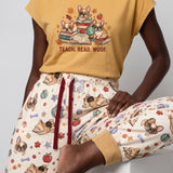 Scholarly French Bulldog Knit Pajama Set for Teachers & Dog Moms