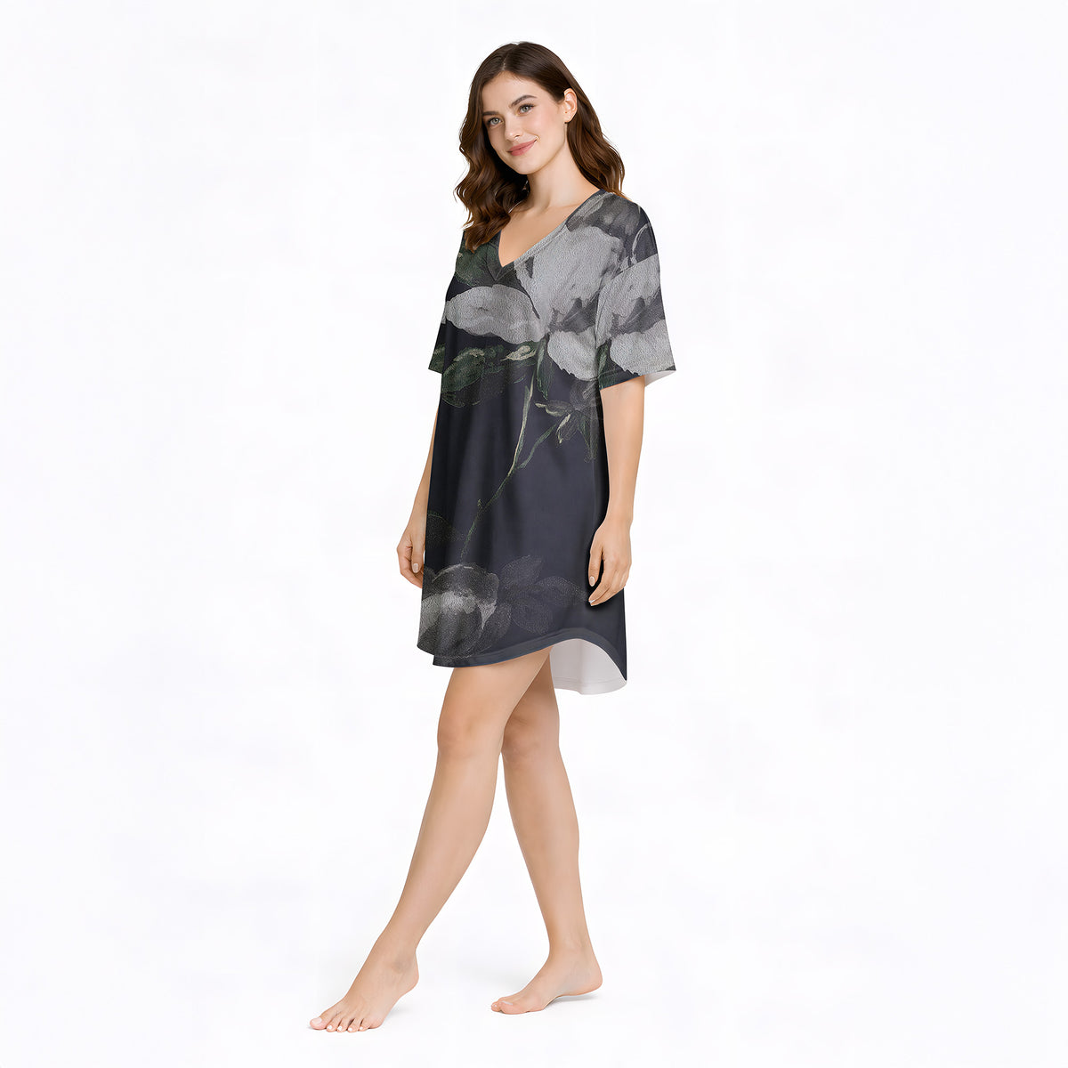 Midnight Bloom Lounge Dress