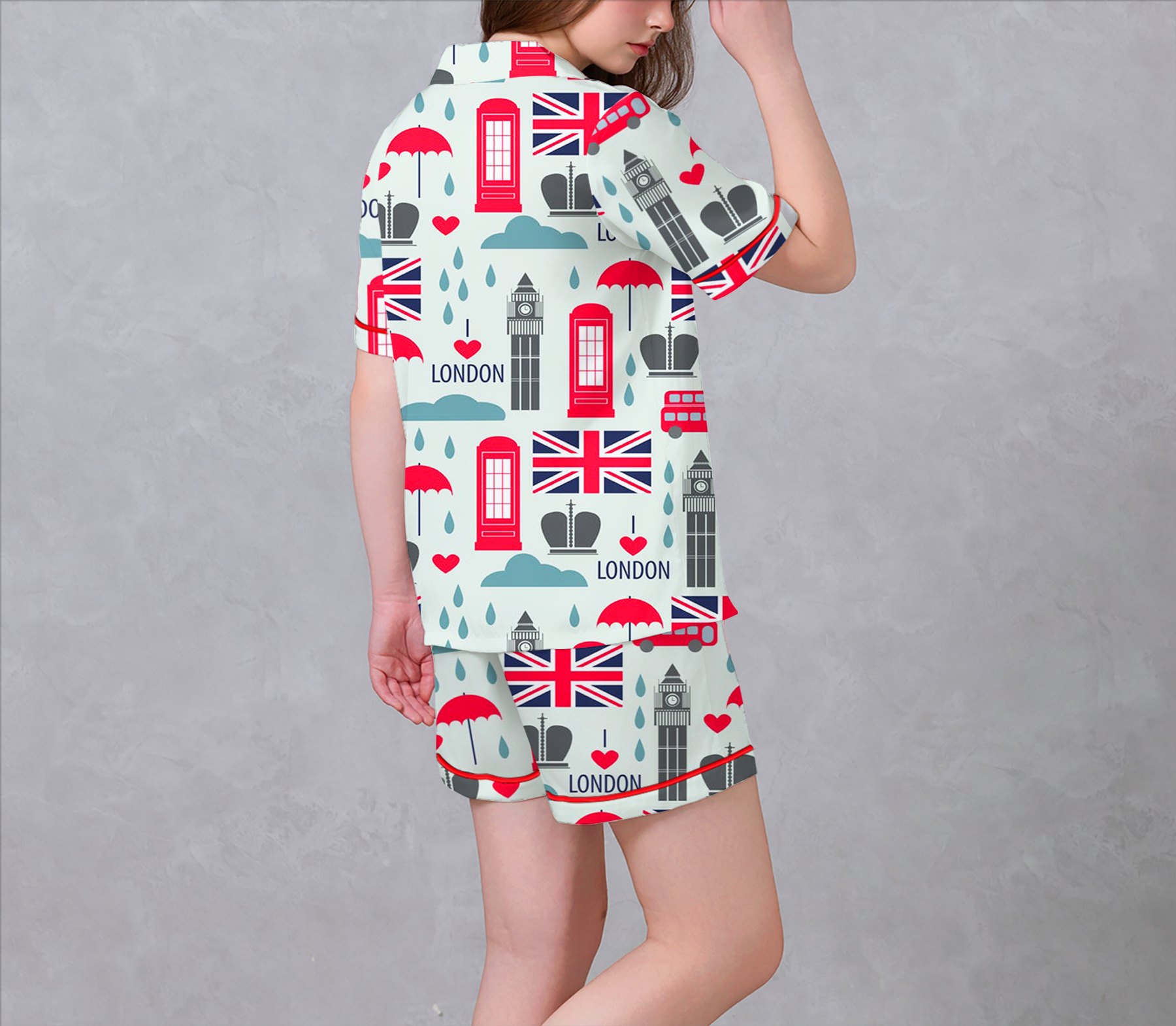 Rainy Day In London Satin Pajama Set