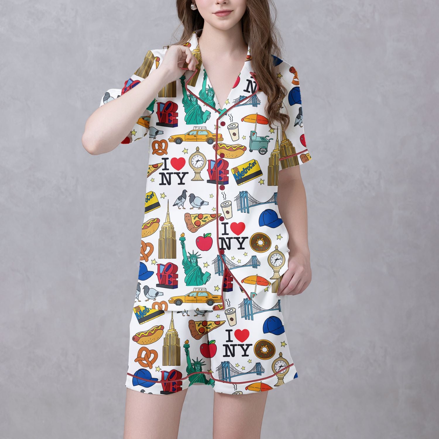 New York City Satin Pajama Set For Women