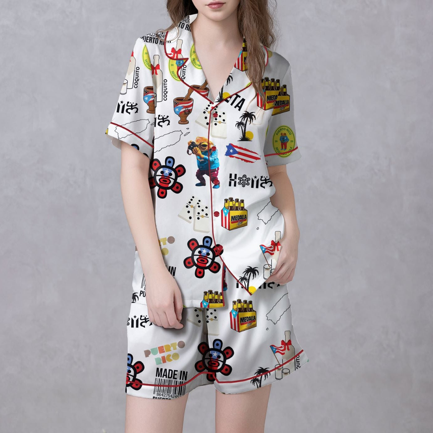 Puerto Rico Satin Pajama Set For Women