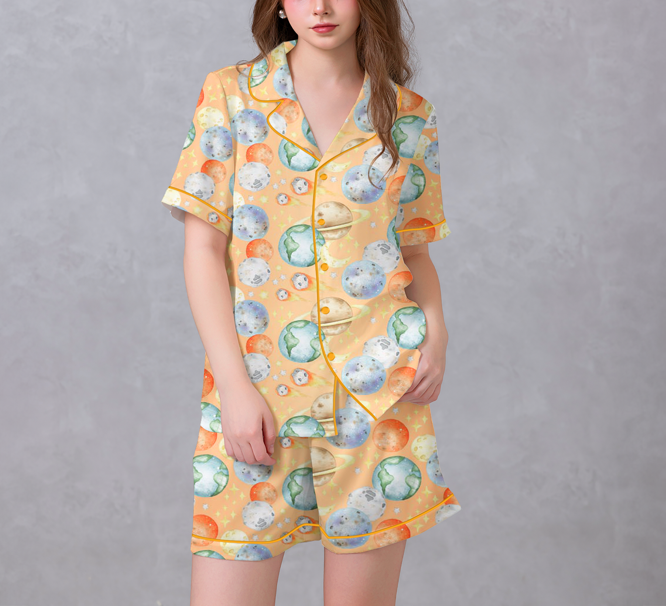 Solar System Satin Pajama Set