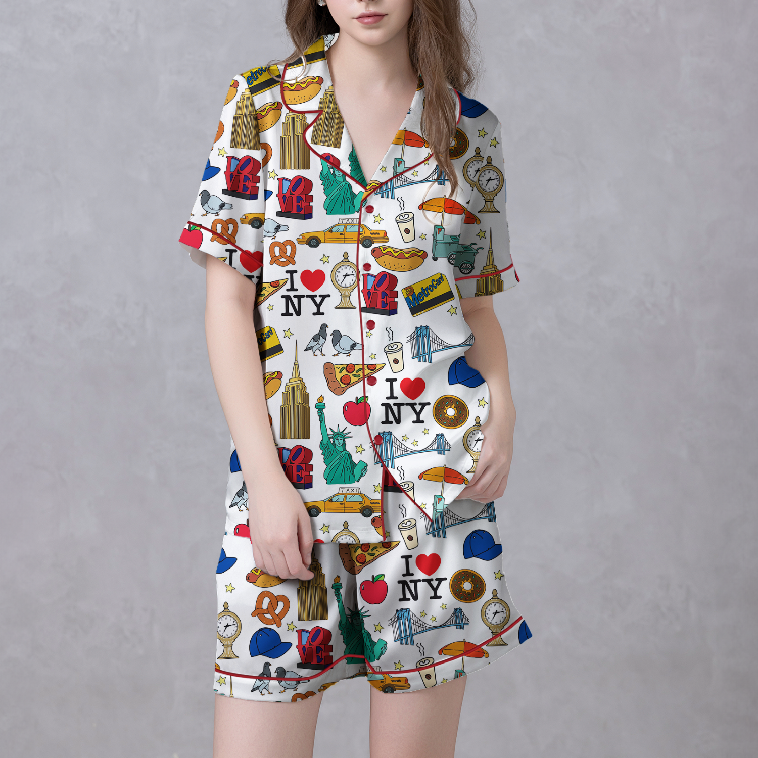 New York City Satin Pajama Set For Women