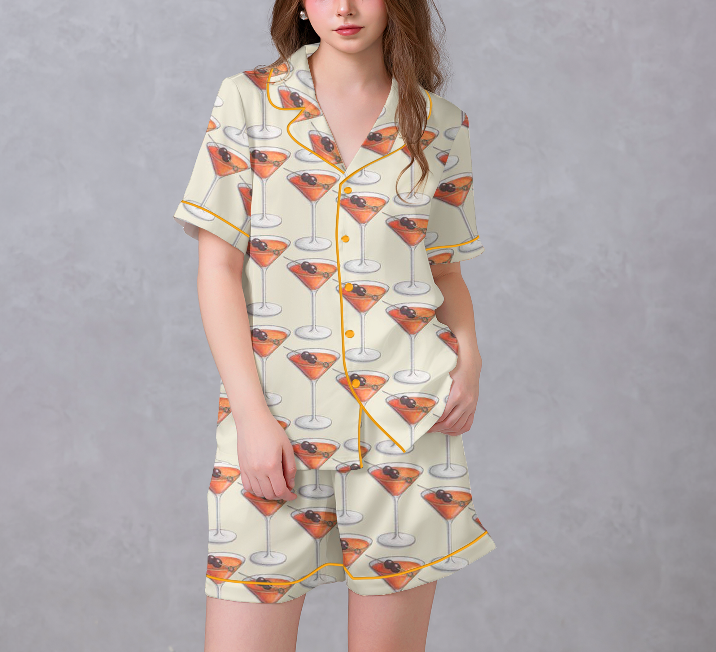 Cooktail Satin Pajama Set