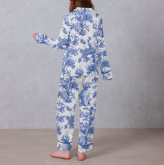 Love Poodle Tuile De Jouy Satin Pajama Set