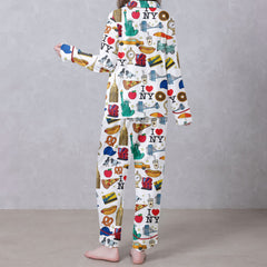 New York City Satin Pajama Set For Women