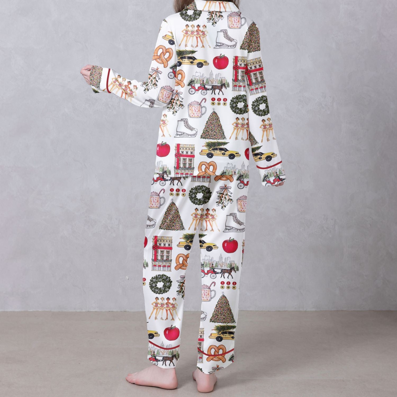 Christmas In New York Satin Pajama Set
