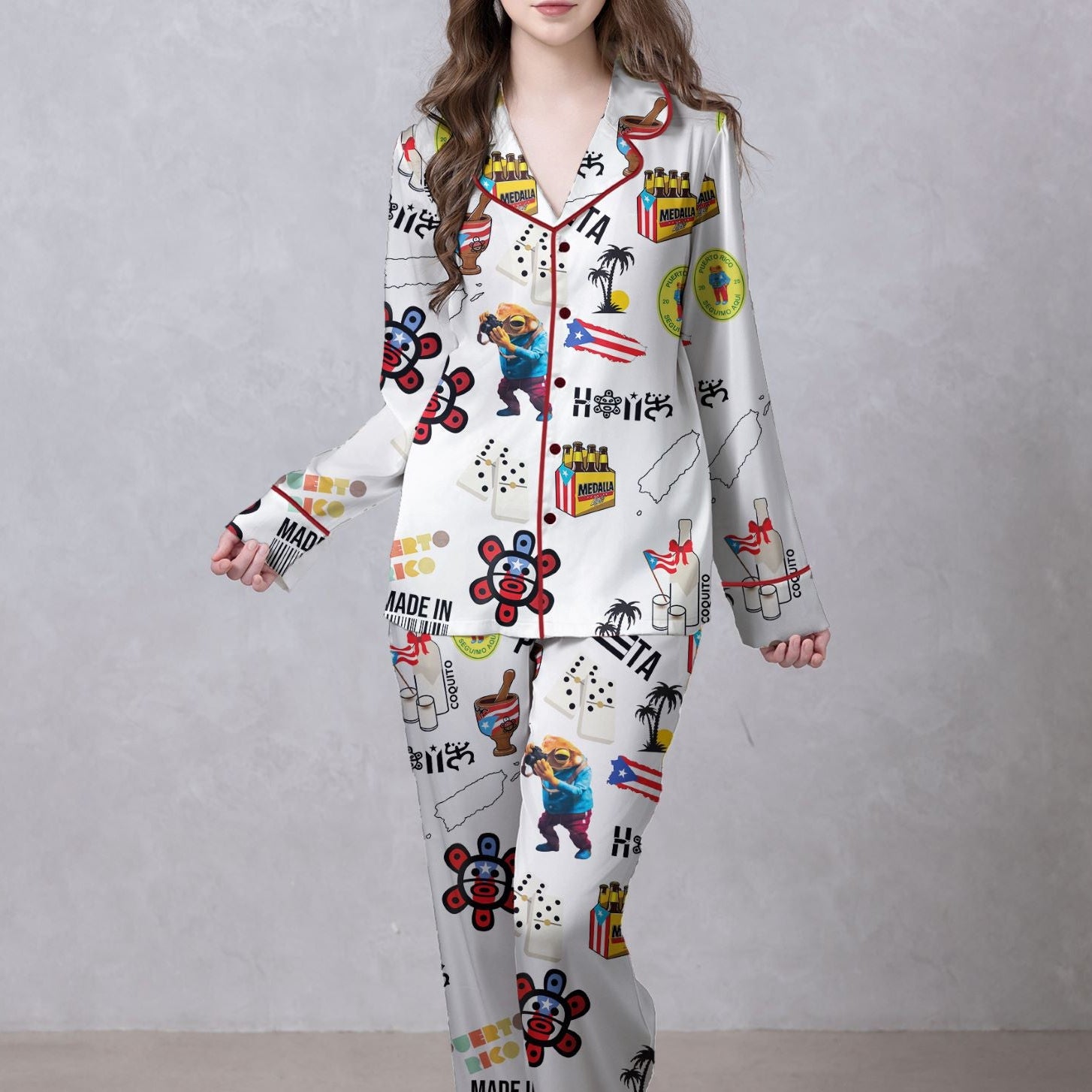 Puerto Rico Satin Pajama Set For Women