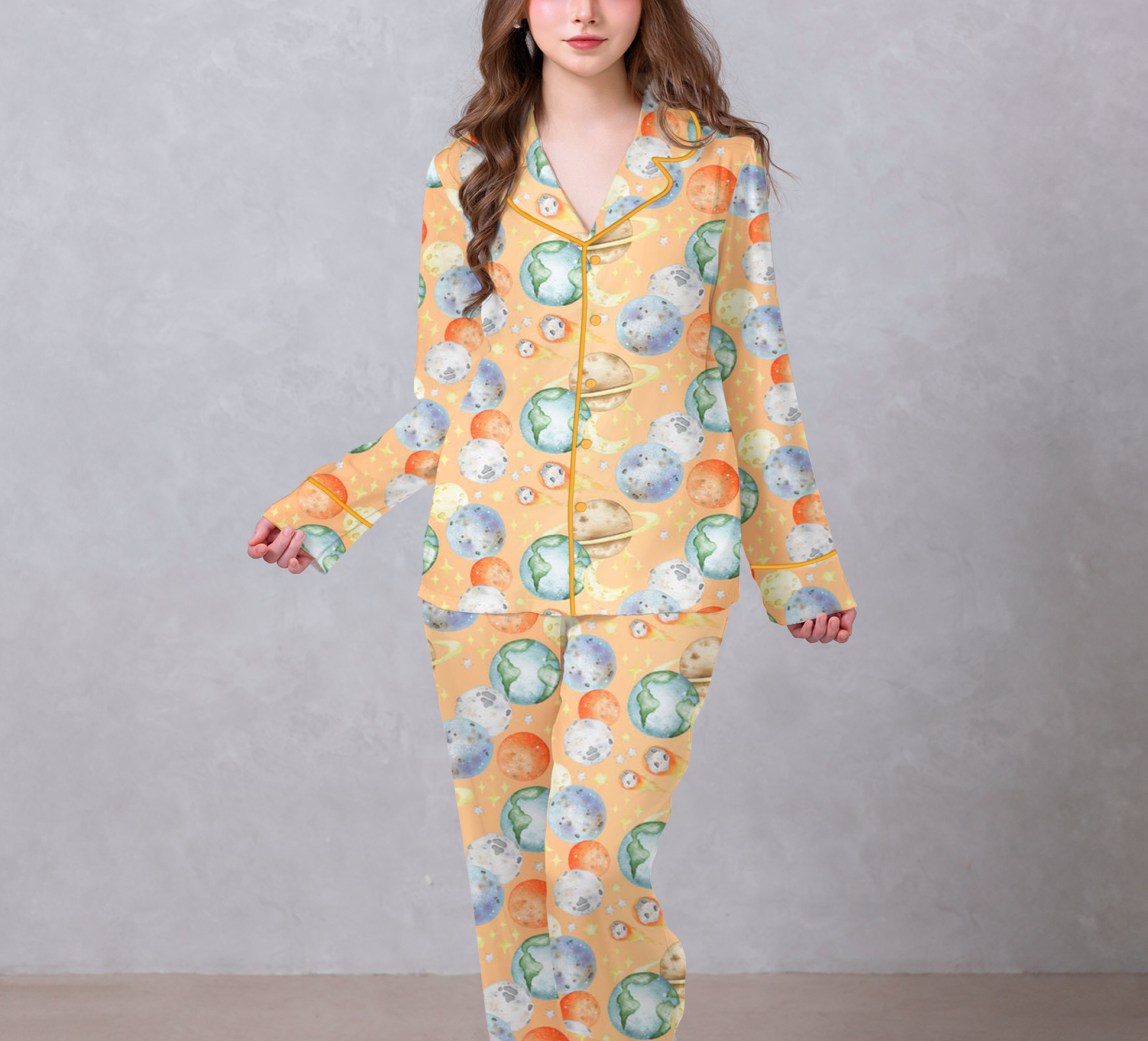 Solar System Satin Pajama Set