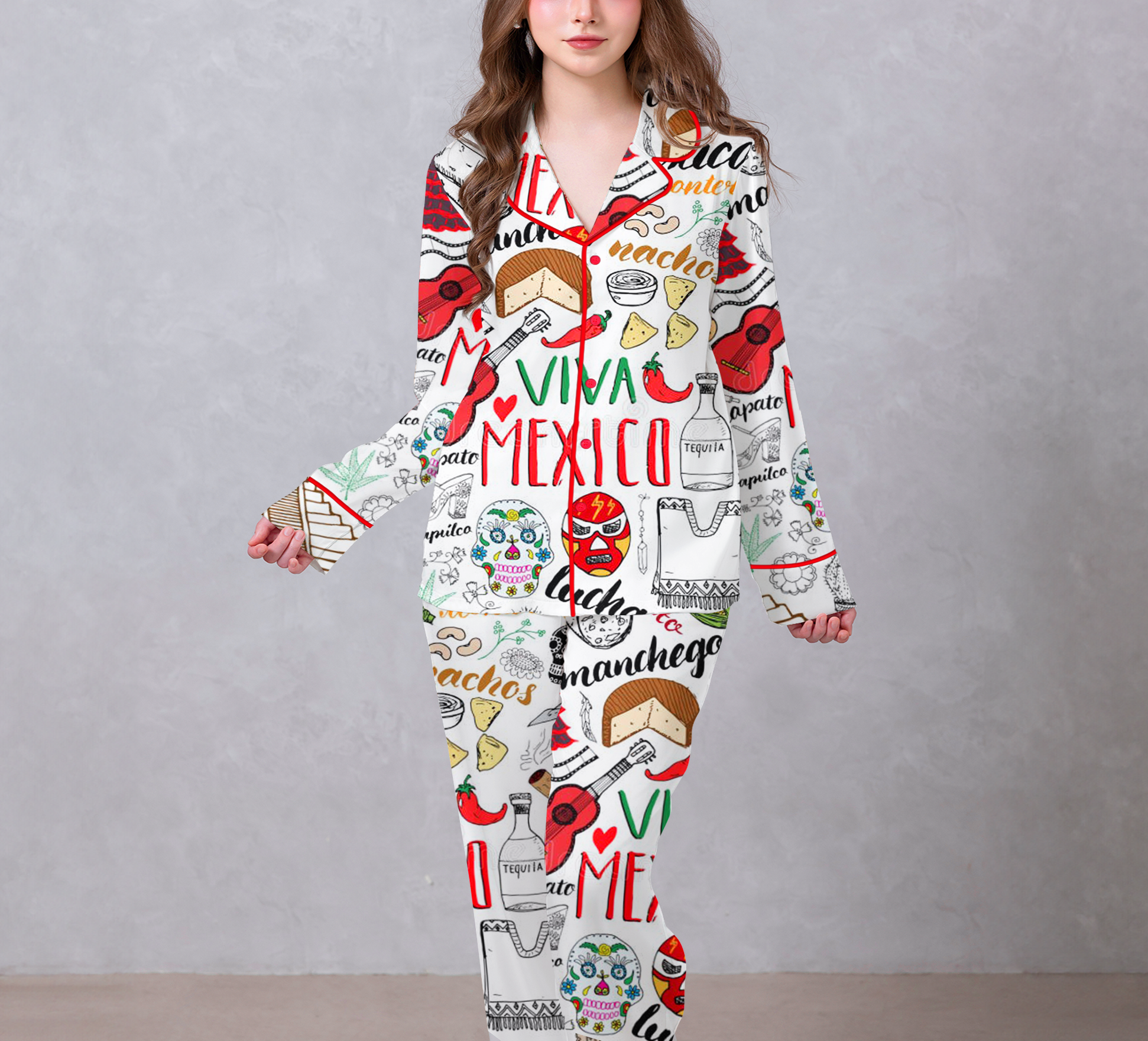 Viva Mexico Satin Pajama Set