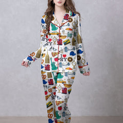New York City Satin Pajama Set For Women