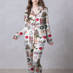 Christmas In New York Satin Pajama Set