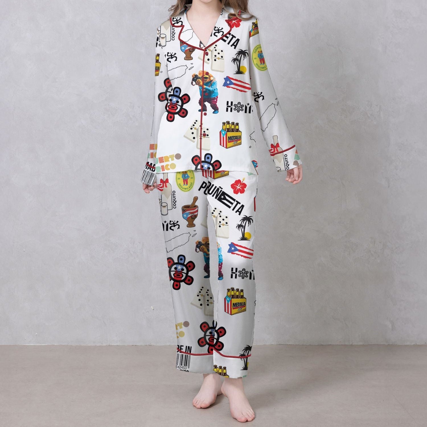 Puerto Rico Satin Pajama Set For Women