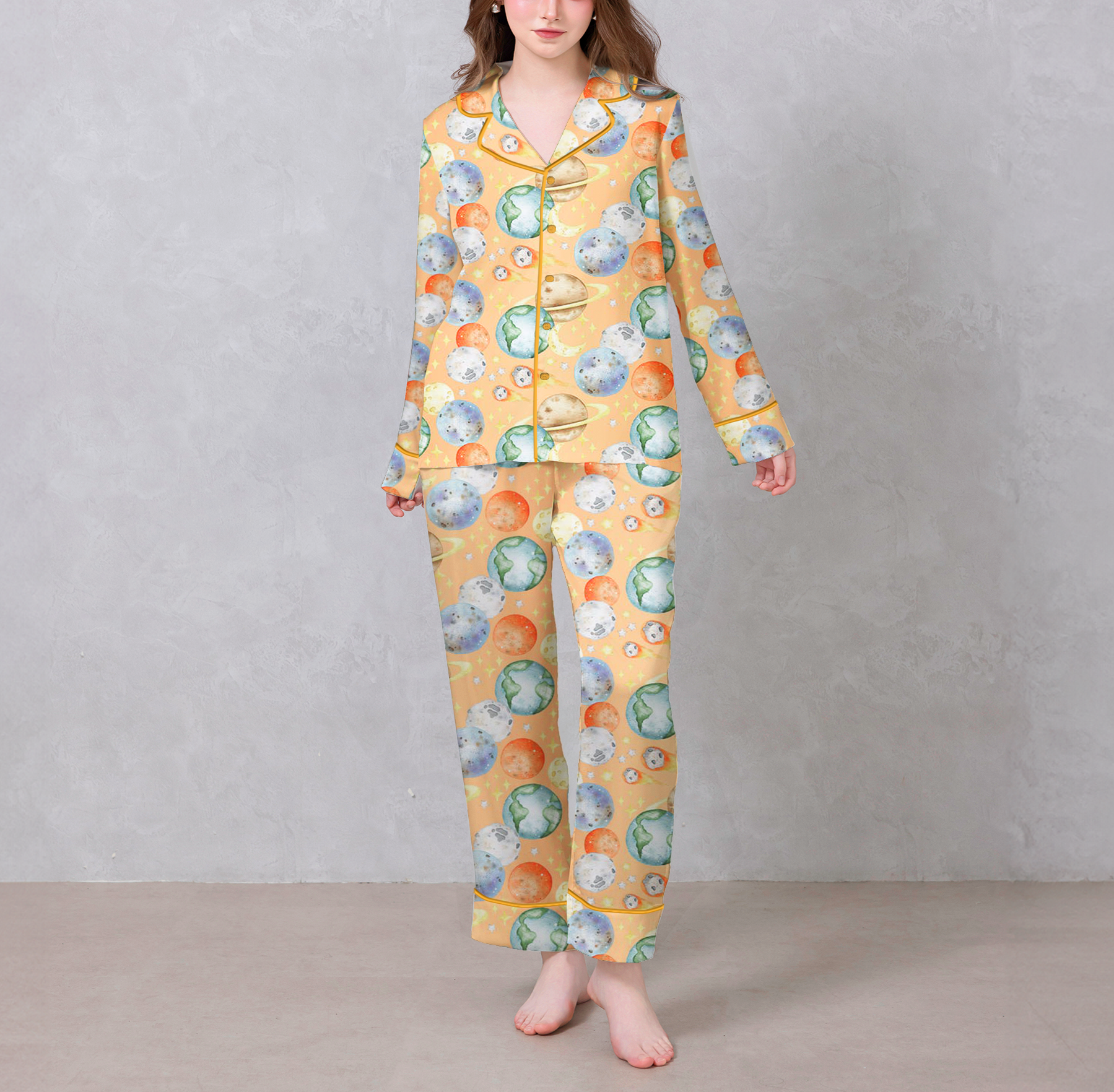Solar System Satin Pajama Set