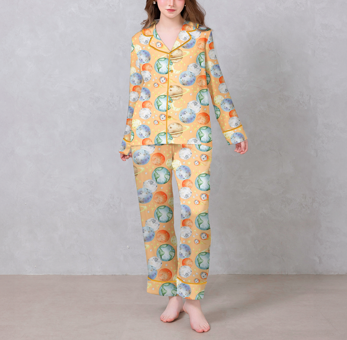 Solar System Satin Pajama Set
